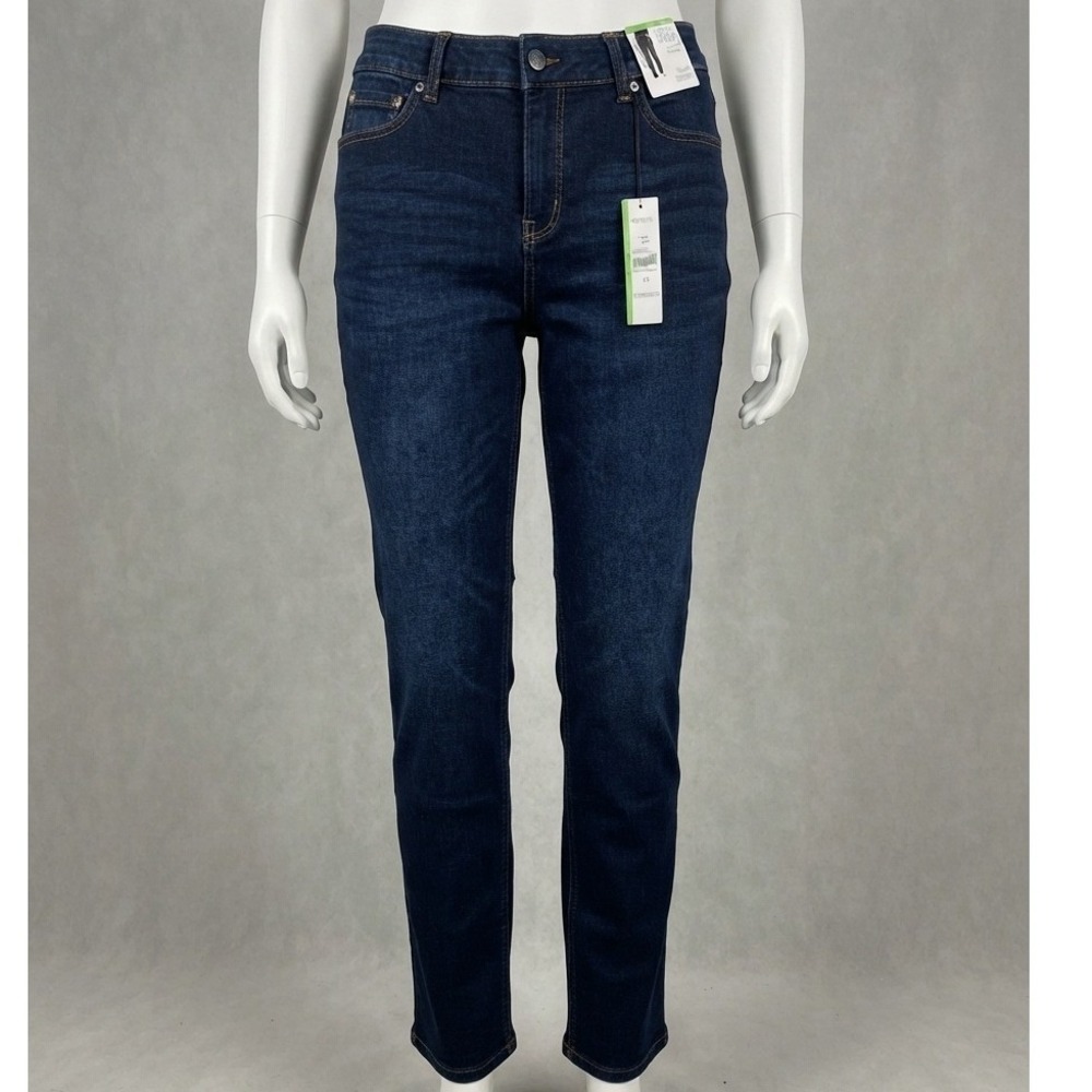 Time and Tru Womens Mid-Rise Straight Leg Jeans Dark Wash Size 16 NWT
